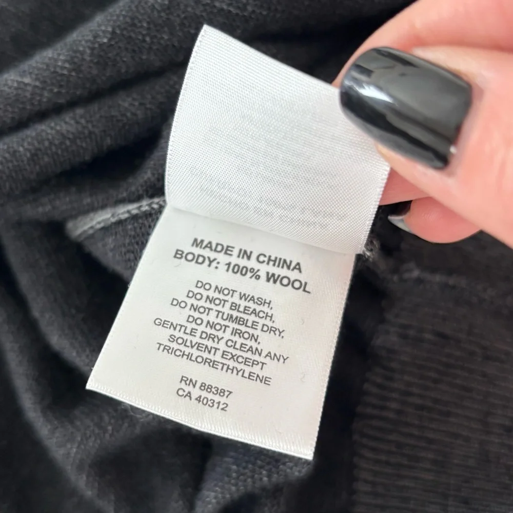 Ashworth Charcoal V-Neck Sweater Merino Wool XL Golf